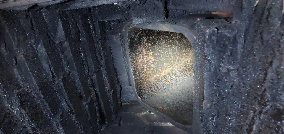 Chimney flue after sweeping