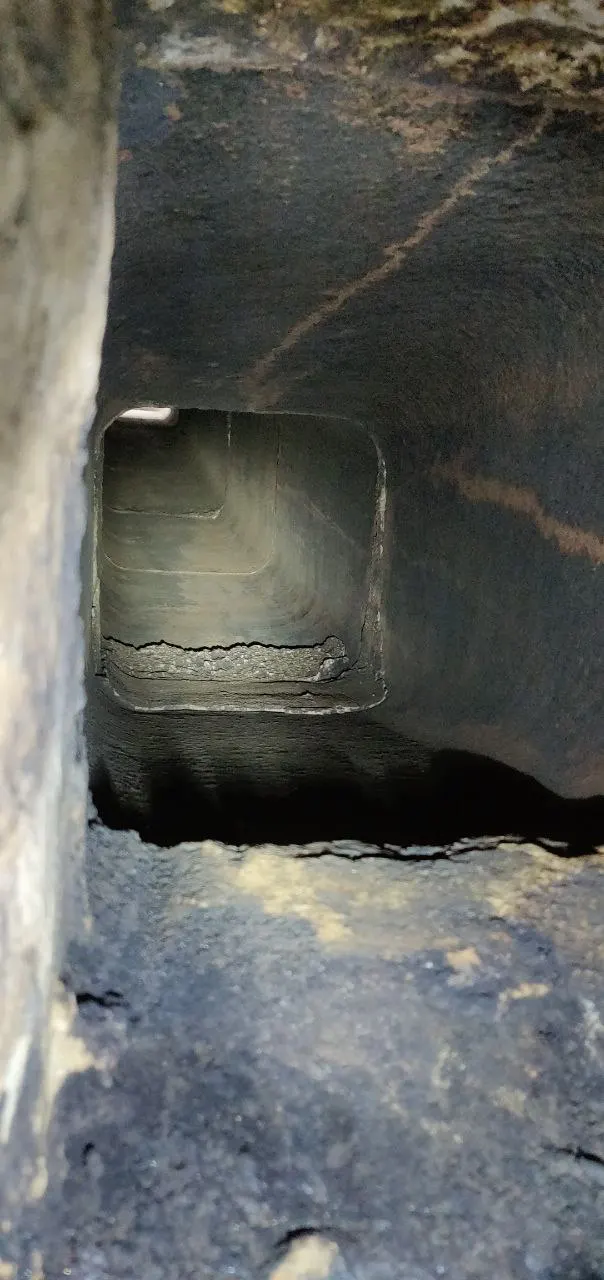 Chimney flue after cleaning