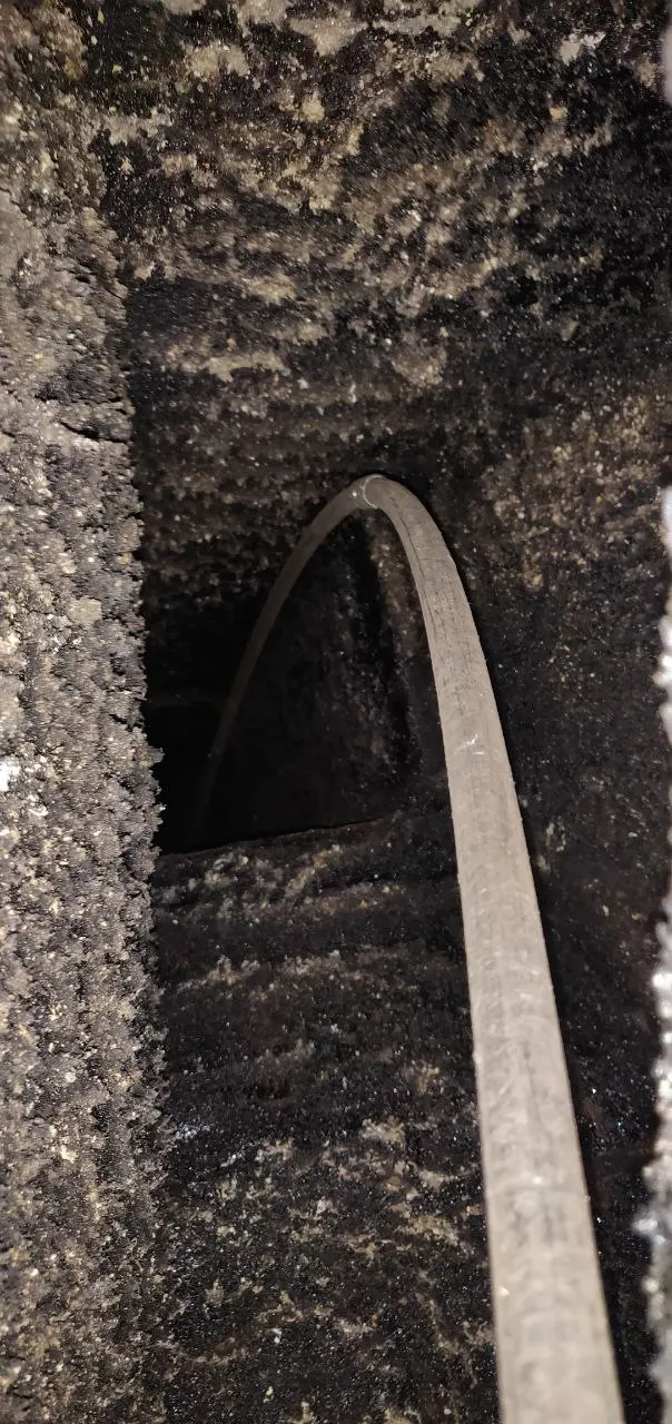 Chimney interior with brush